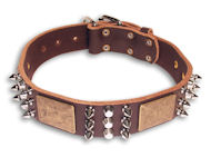 Engl.Bulldog Spiked Brown collar 23'' /23 inch dog collar Engl.Bulldog Spiked Brown collar 23'' /23 inch dog collar