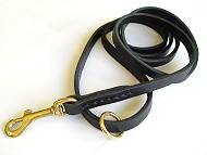 Handcrafted leather dog leash width 1/2 inch with solid brass Handcrafted leather dog leash width 1/2 inch with solid brass