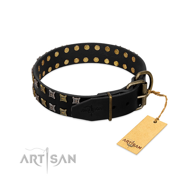 Best quality full grain genuine leather dog collar created for your pet