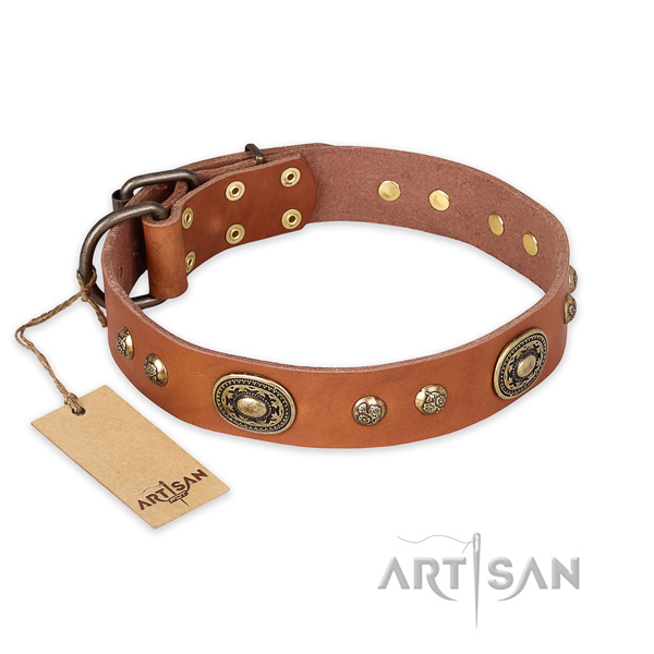 Best quality full grain leather dog collar for daily use